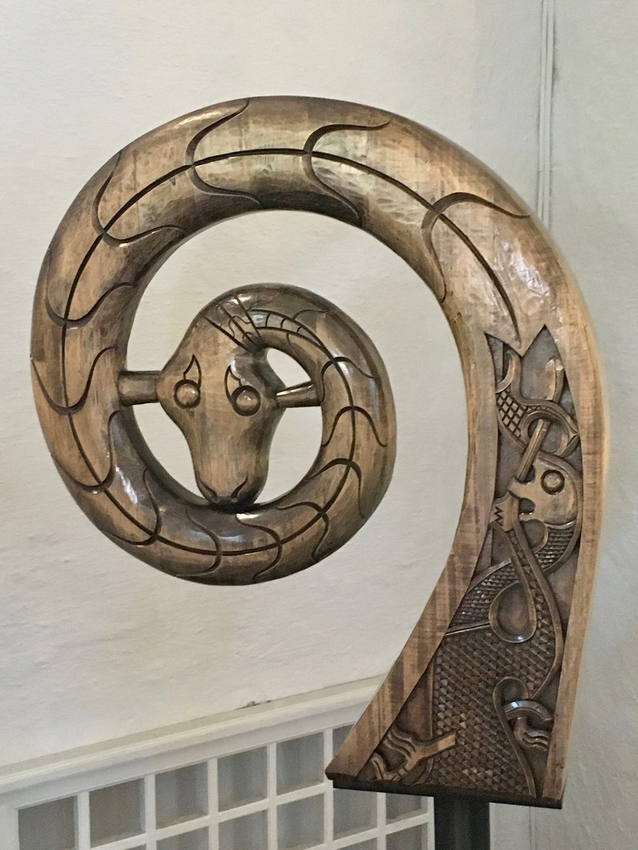 Ornate handle on the ship in the image of a snake