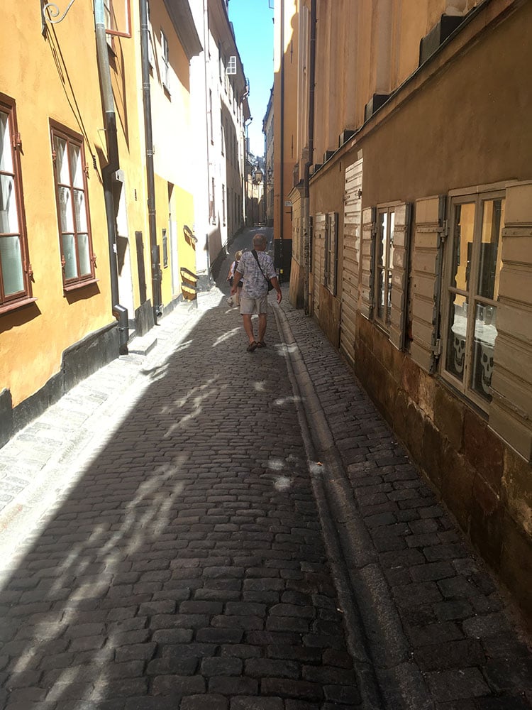 Narrow street in Stockholm's Gamla Stan