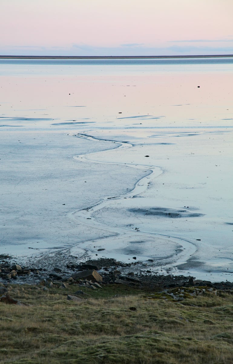 Creek bed at low tide at Vesterhorn.