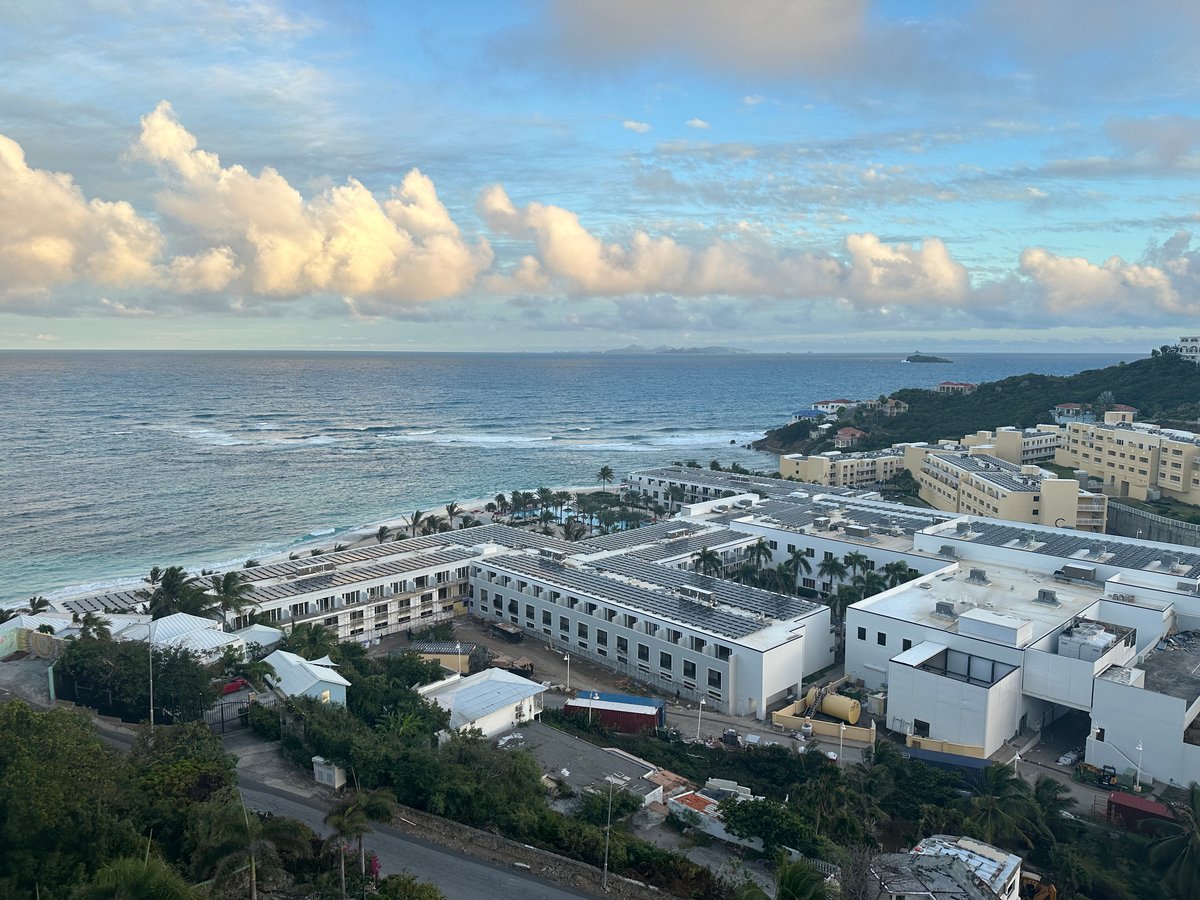 Solar panels cover the roof of this hotel