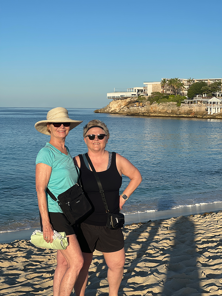 Jean and Susan on Maho Beach