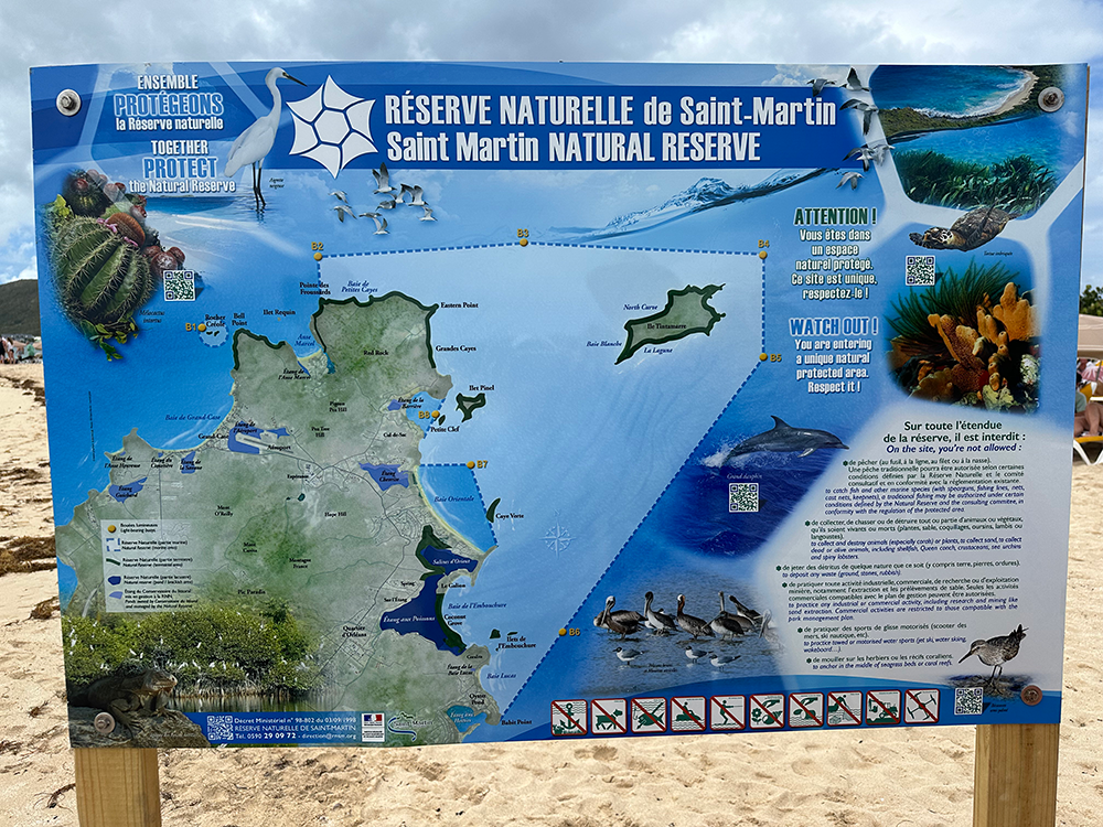 Map of the National Nature Reserve of St. Martin